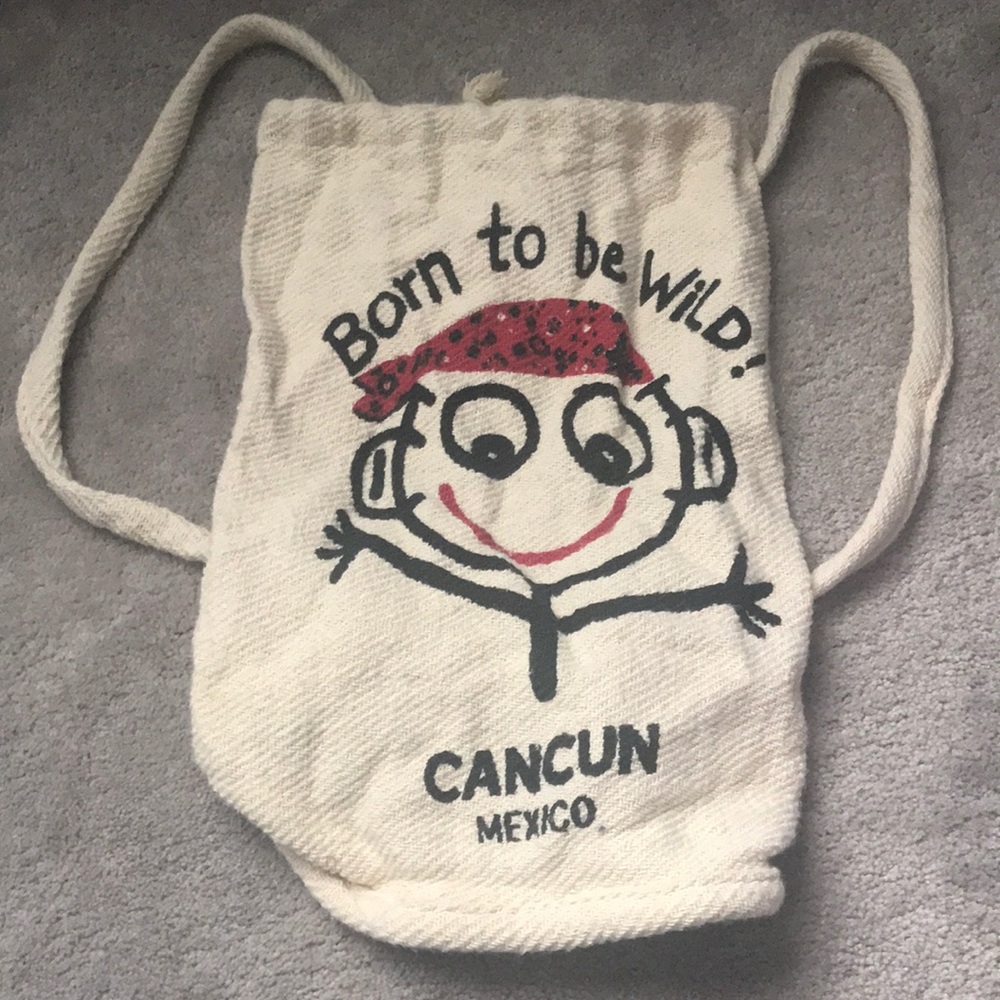 Cloth drawstring backpack from Cancun